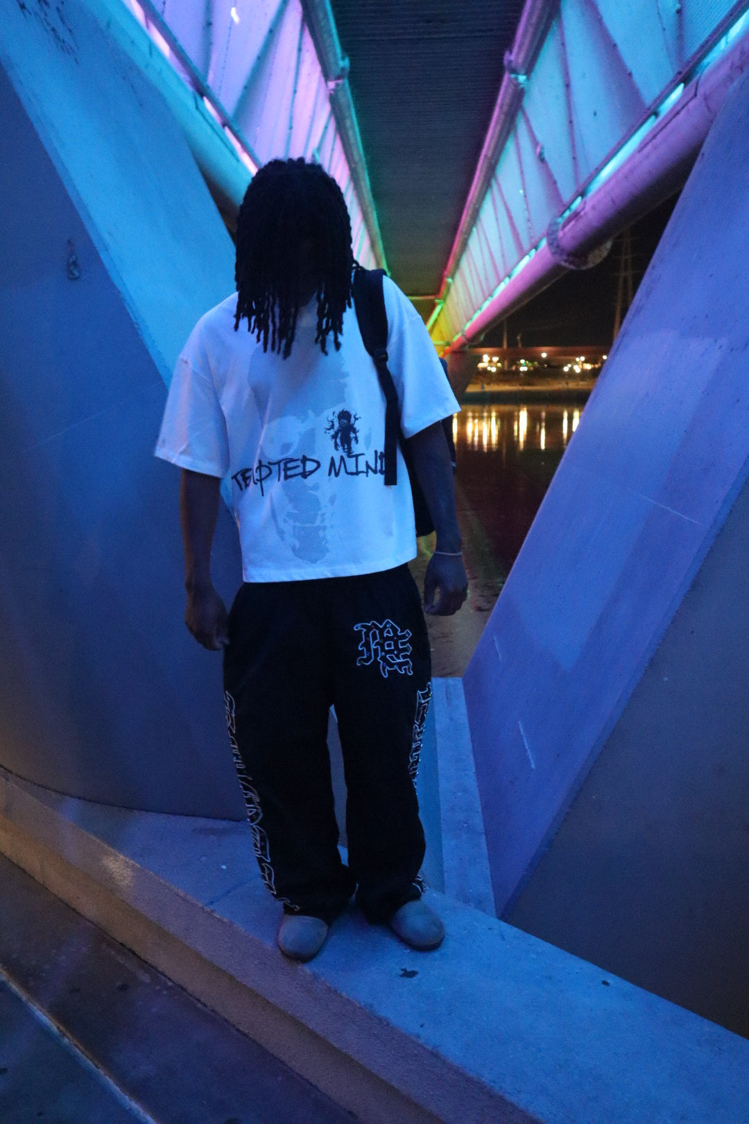 Tempted Mindz streetwear graphic tee on model