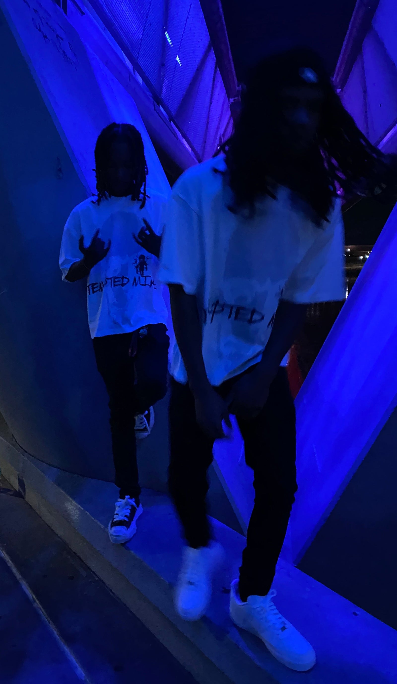 Tempted Mindz streetwear graphic tee on models